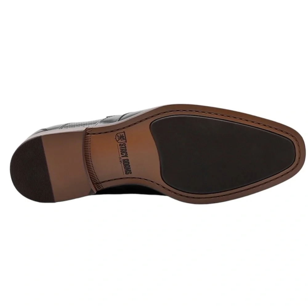STACY ADAMS Karcher Plain Toe Monk Strap Slip-On Dress Shoes size 7.5
